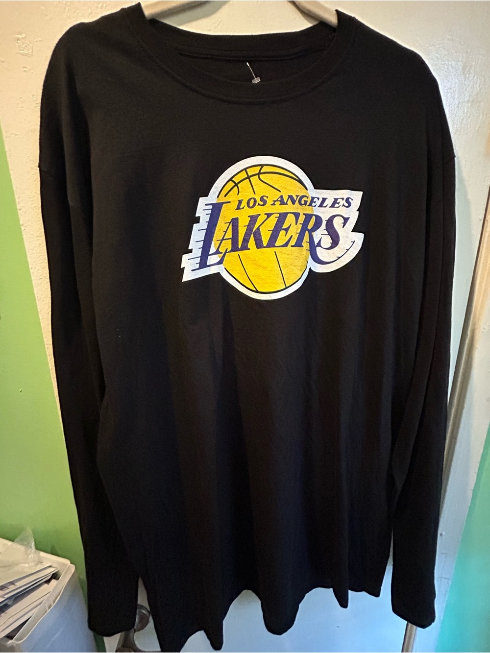 Los Angeles Lakers #6 James Black Long Sleeve Tee